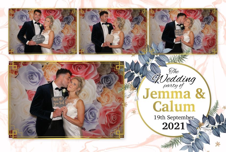 The Happy Couple in the rustic photo booth