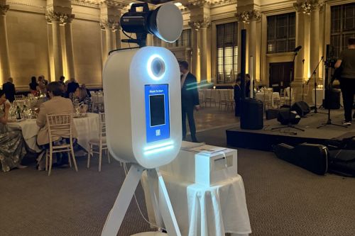 Open style photo booth for hire in Bristol for any occasion, wedding, corporate, birthday etc