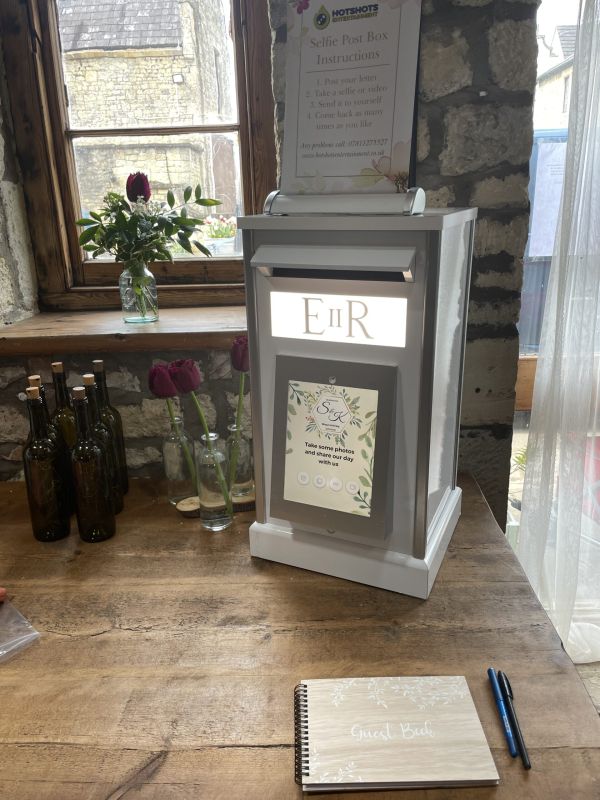 Selfie Post Box hire in Bristol for weddings